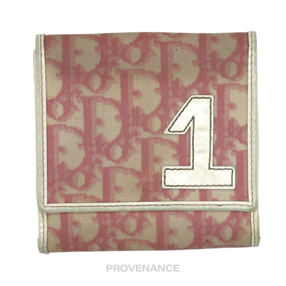 🔴 Dior Compact Trifold Wallet - Pink 1 Oblique Trotter